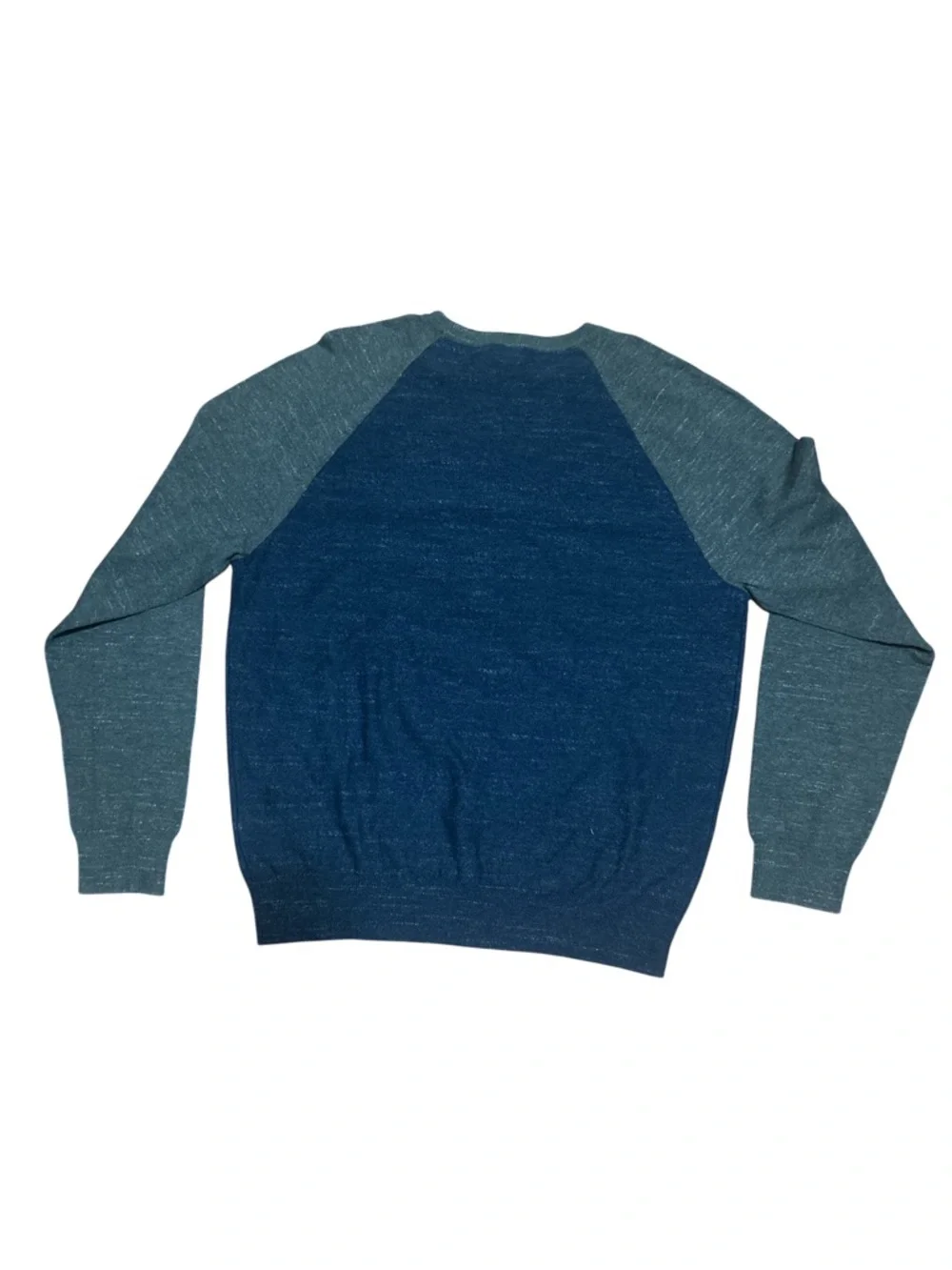 J.Crew Mens Large NWT Cotton Raglan Sweatshirt Navy Gray Colorblock Crewneck